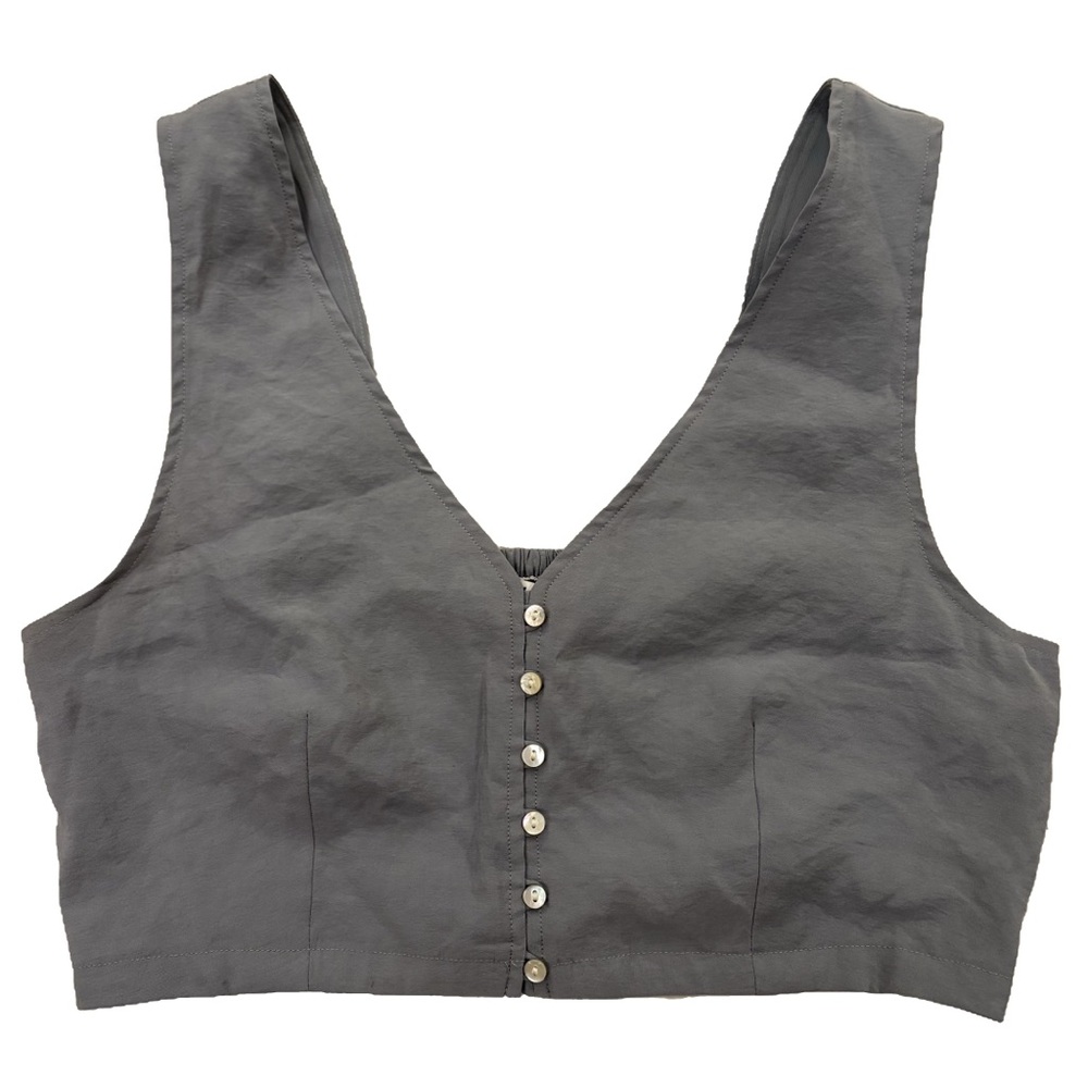 Madewell Softdrape Gwen Crop Vest Top in grey size 8